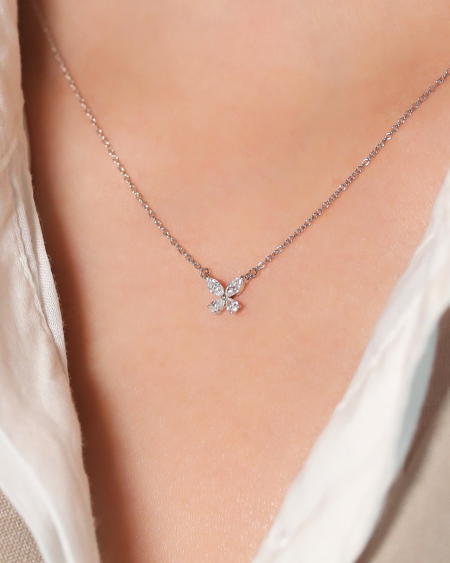 Eva Butterfly Diamond Necklace