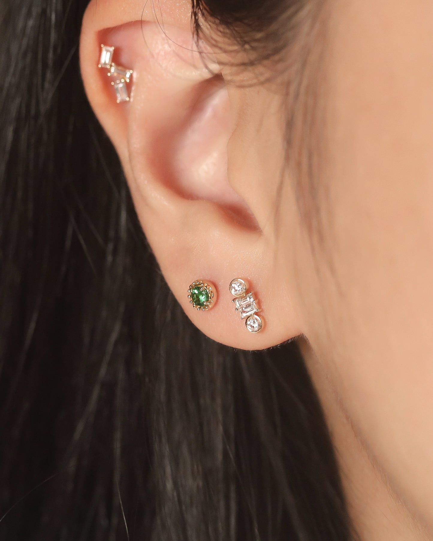 【Effortless Chic】Sofia Tsavorite Diamod Piercing