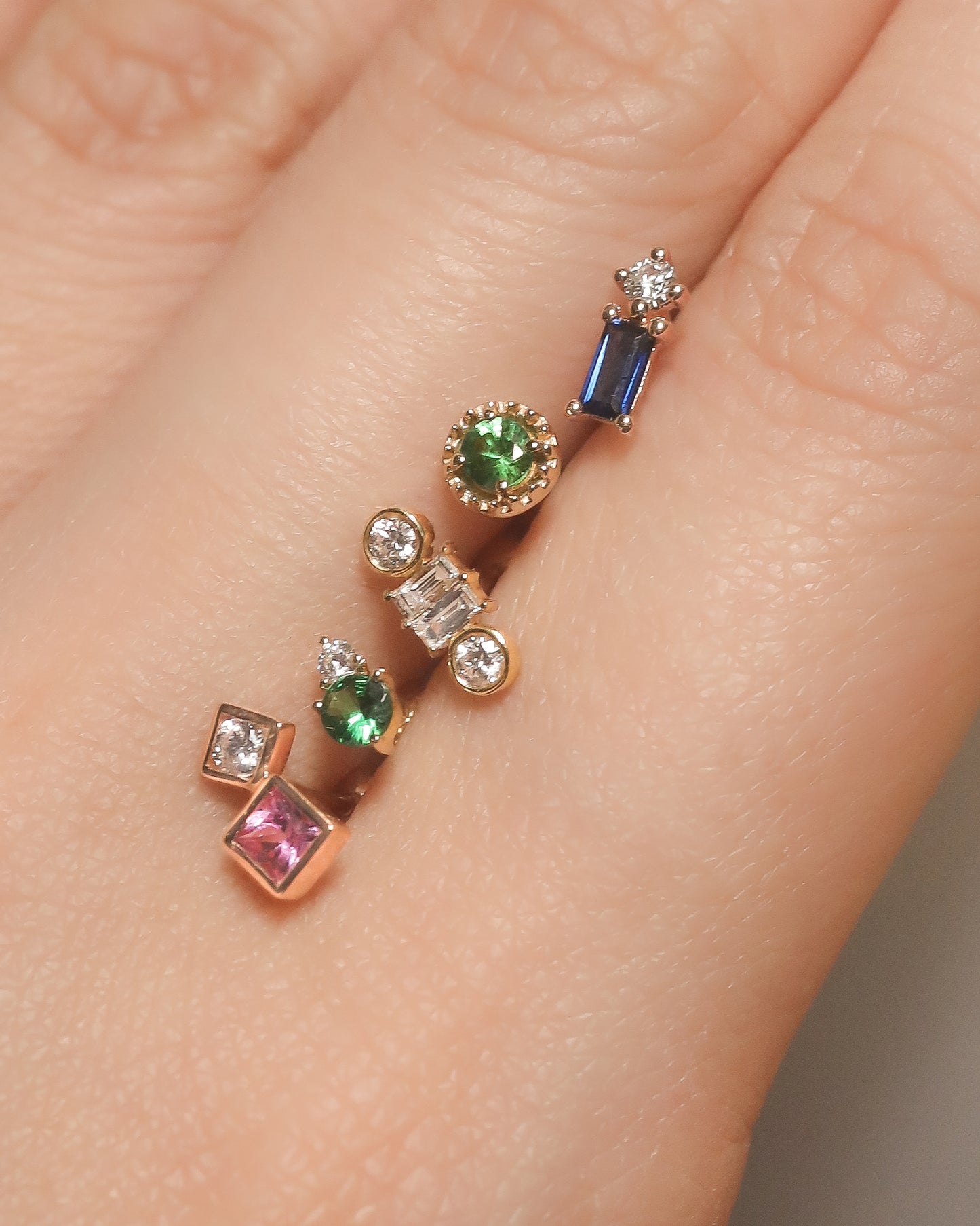 【Effortless Chic】Pink Sapphire Piercing