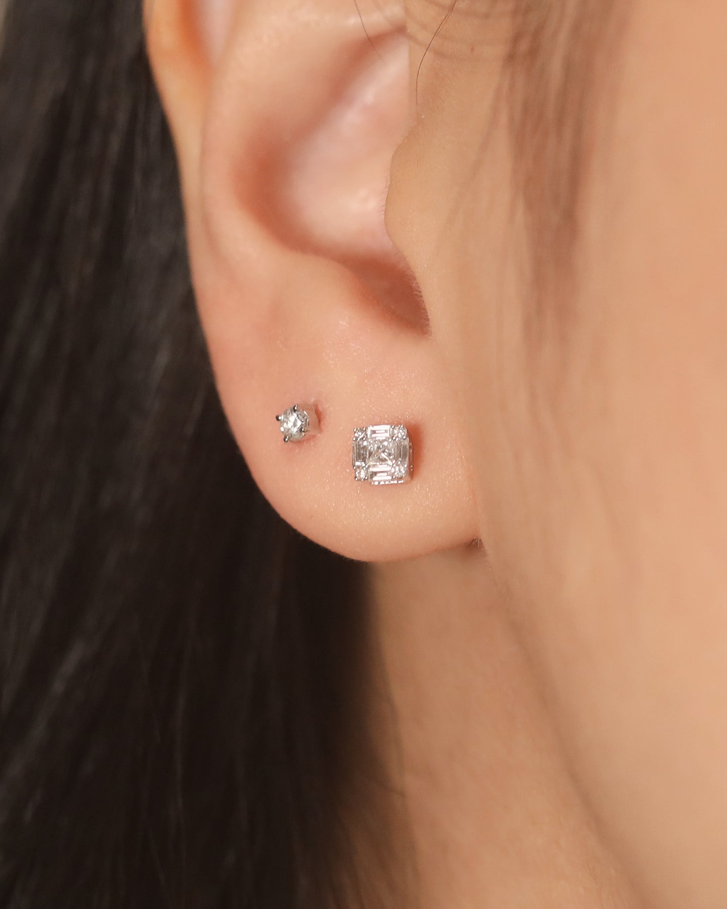 【Effortless Chic】Solitaire Diamod Piercing