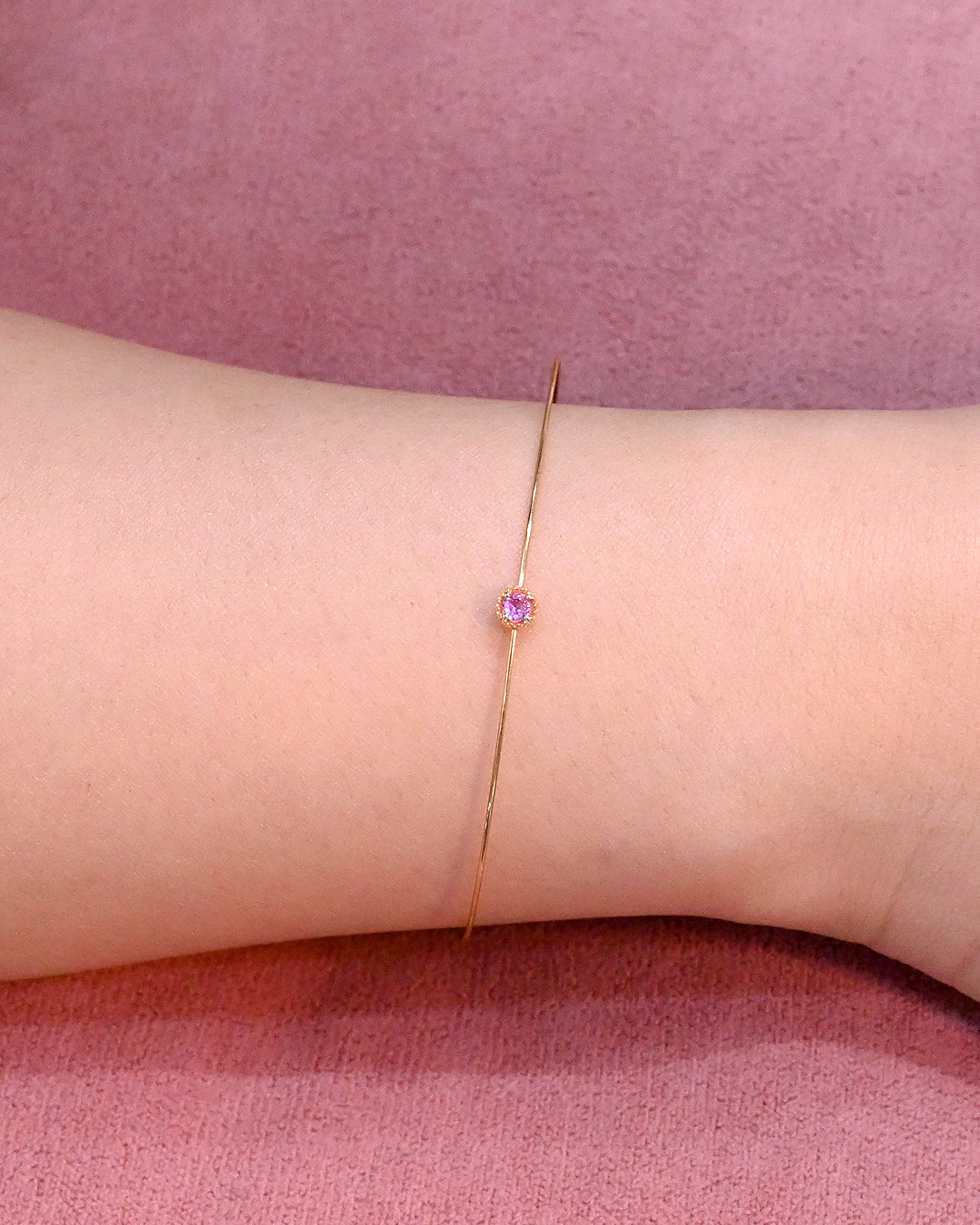 【Efforless Chic】Pink Sapphire Diamond Bracelet