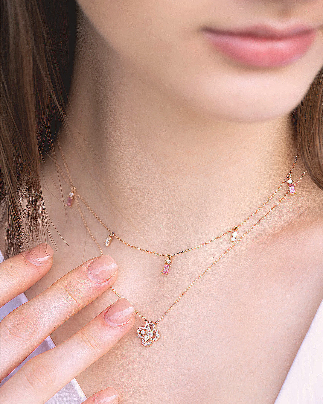 Ela Clover Diamond Necklace