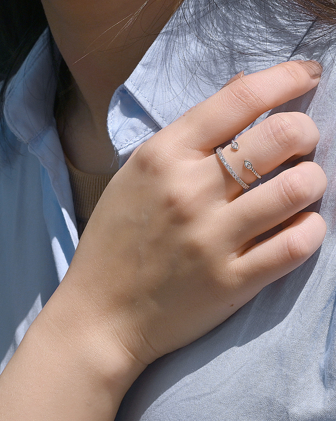 Ola Pear Diamond Ring
