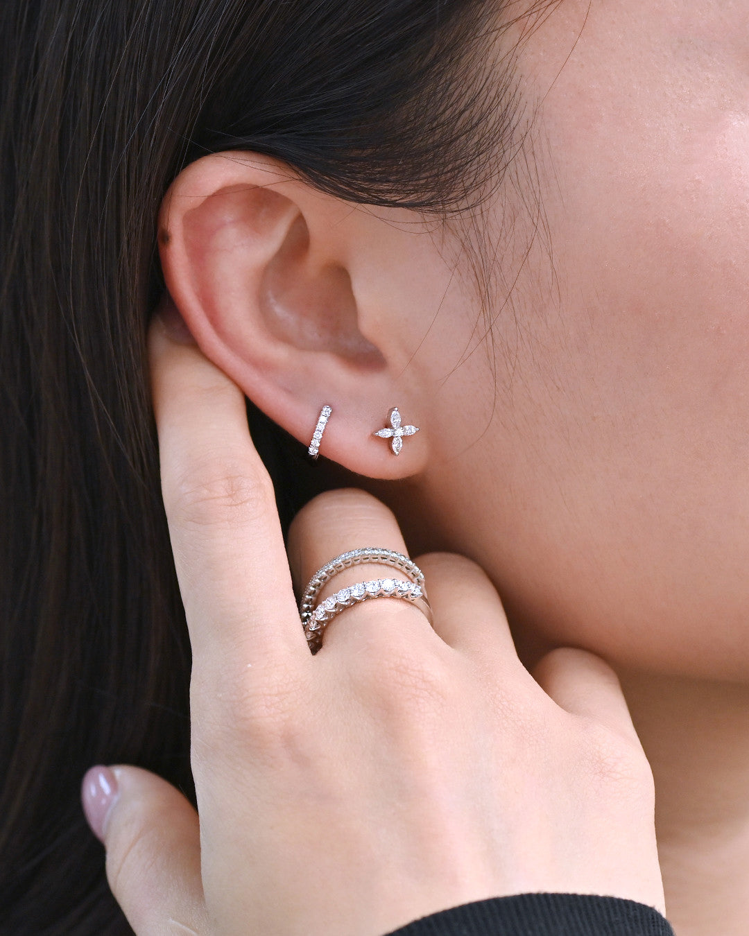 Jan Diamond Huggie Earring