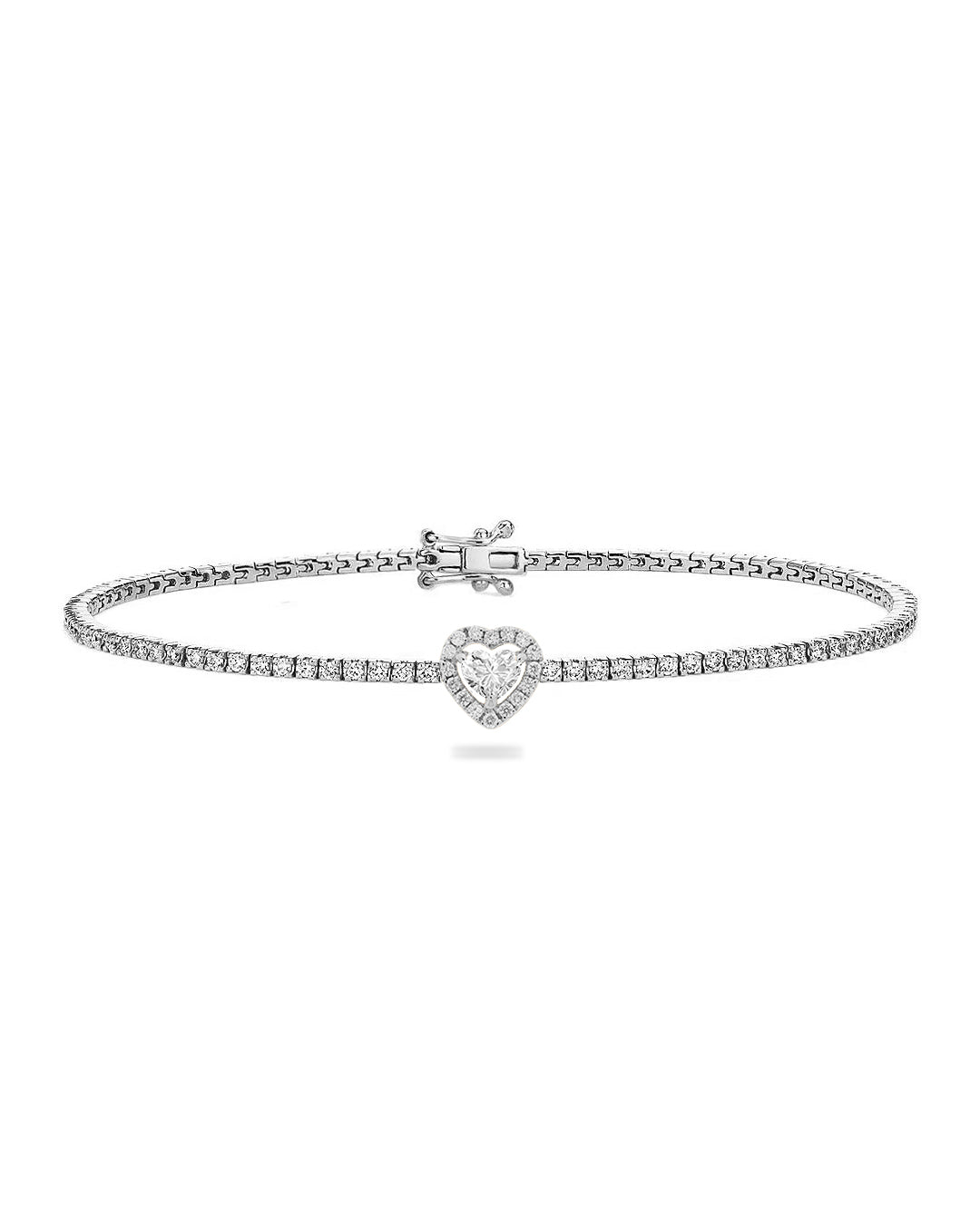 Gil Heart Diamond Tennis Bracelet