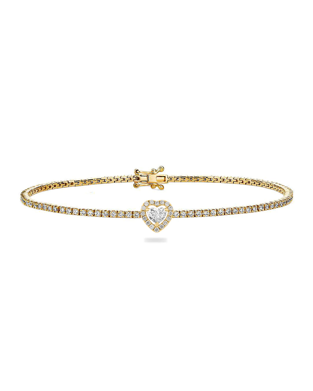Gil Heart Diamond Tennis Bracelet