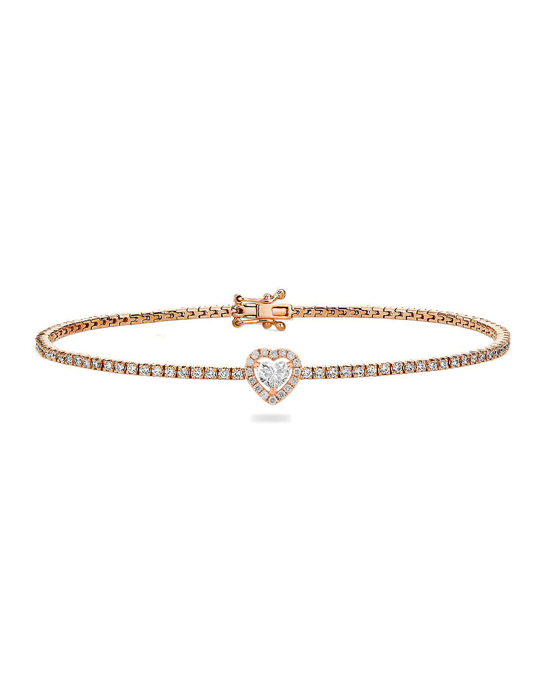 Gil Heart Diamond Tennis Bracelet