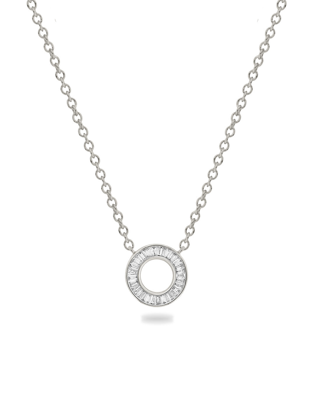 Ova Baguette Diamond Necklace