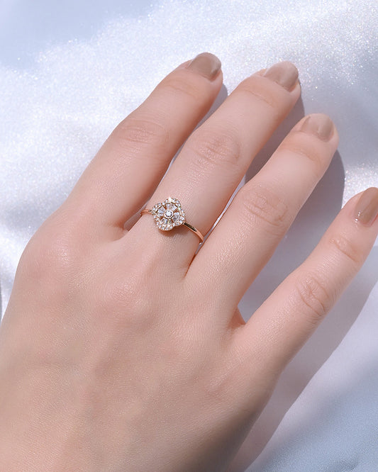 Bev Clover Cluster Diamond Ring