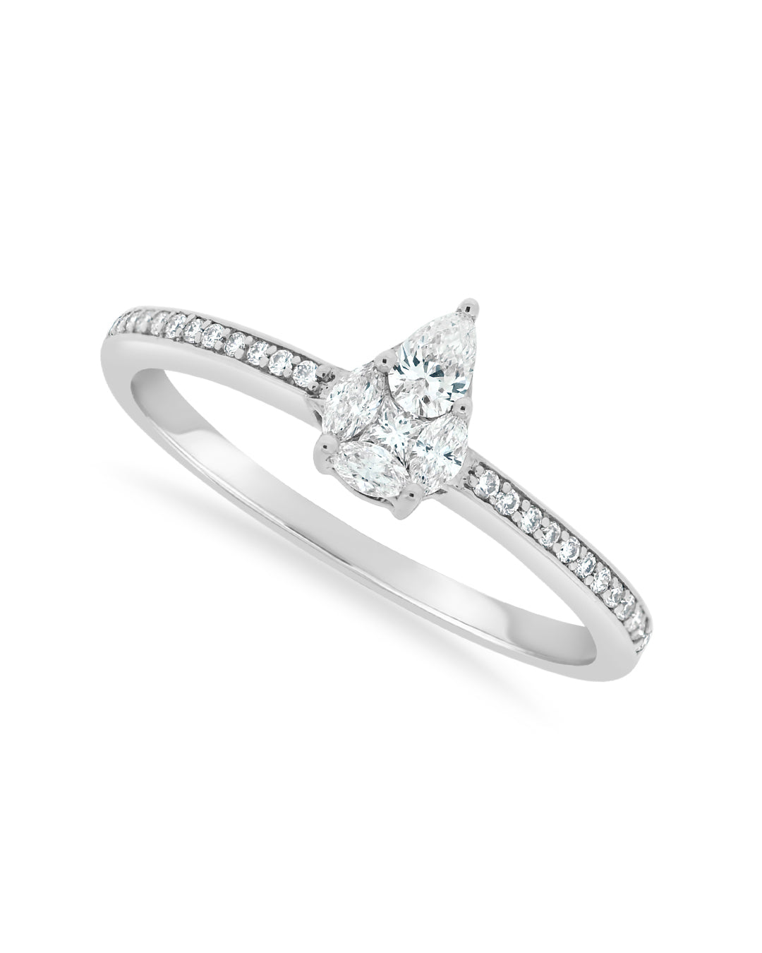 Ema Cluster Pear Diamond Ring