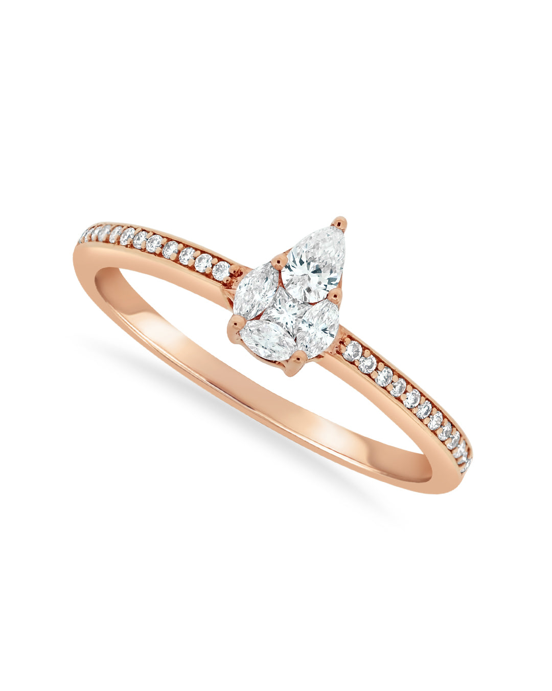 Ema Cluster Pear Diamond Ring