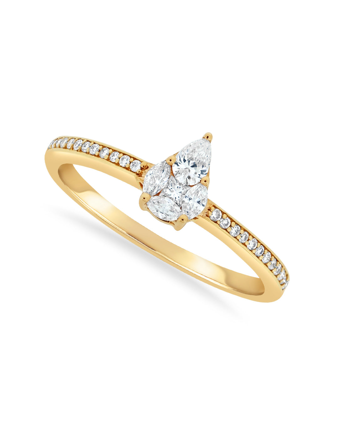 Ema Cluster Pear Diamond Ring