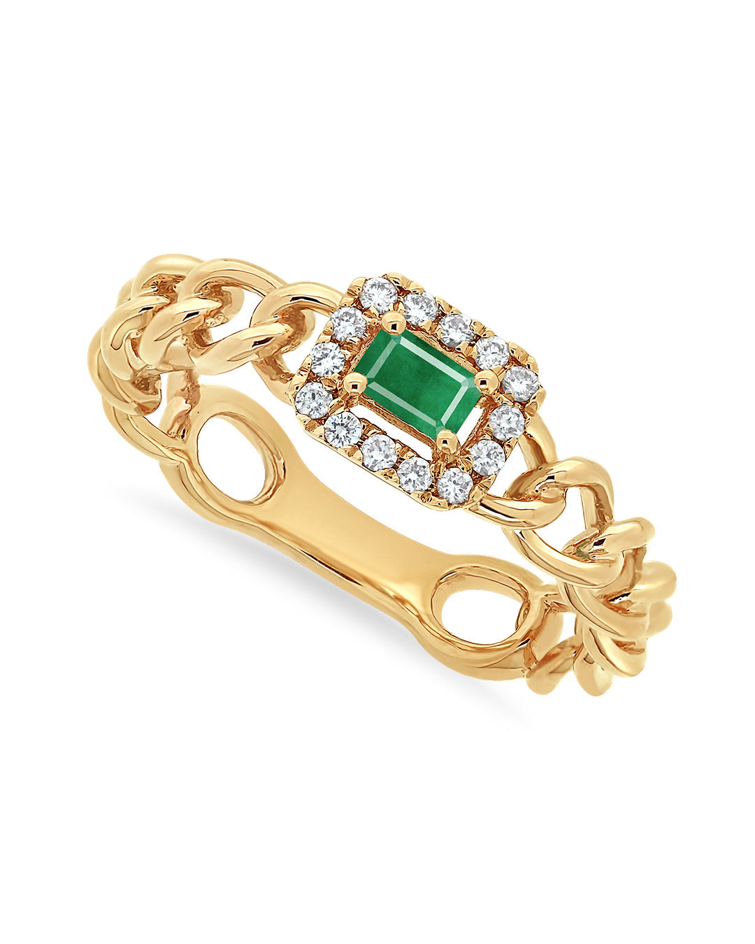 Ena Cuban Chain Precious Ring