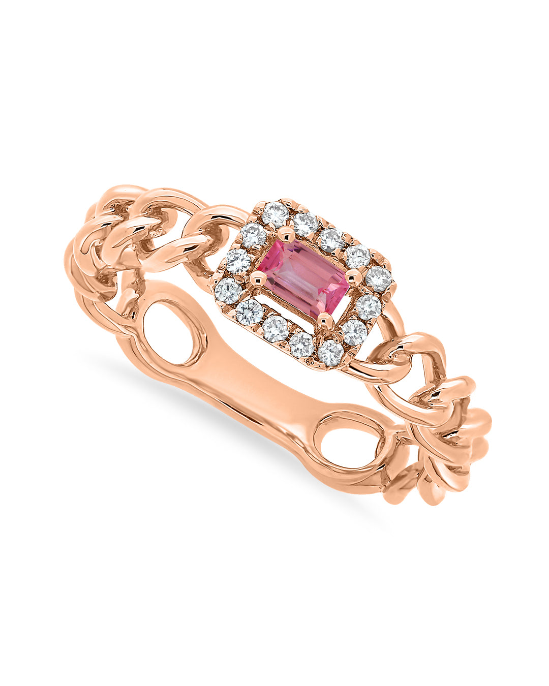 Ena Cuban Chain Precious Ring