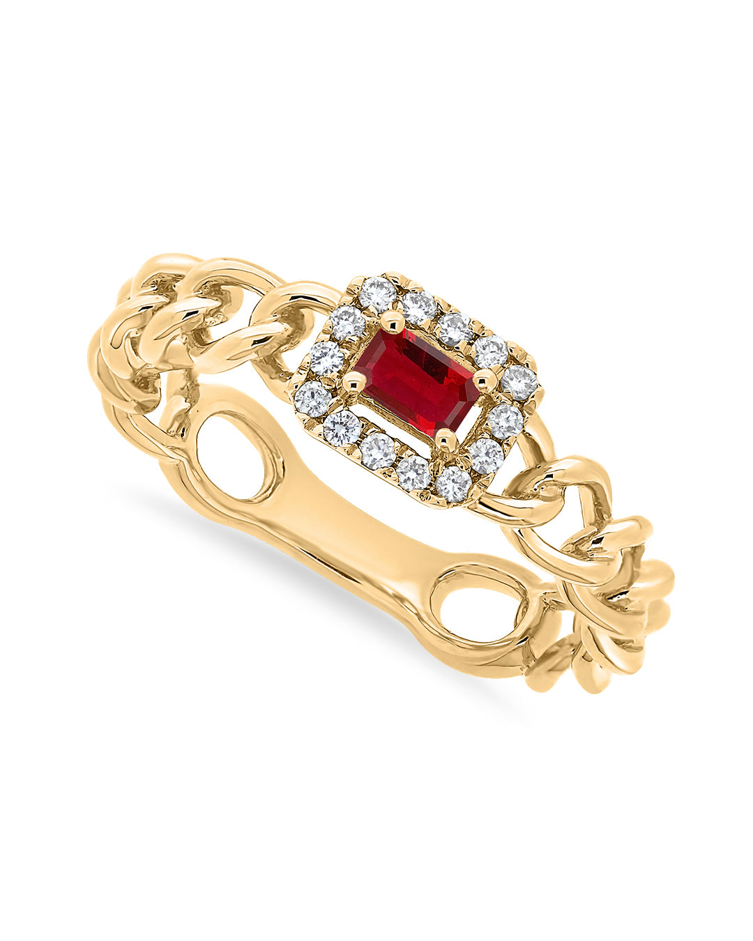 Ena Cuban Chain Precious Ring