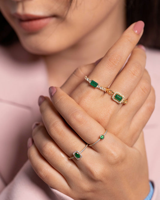 Ena Cuban Chain Precious Ring