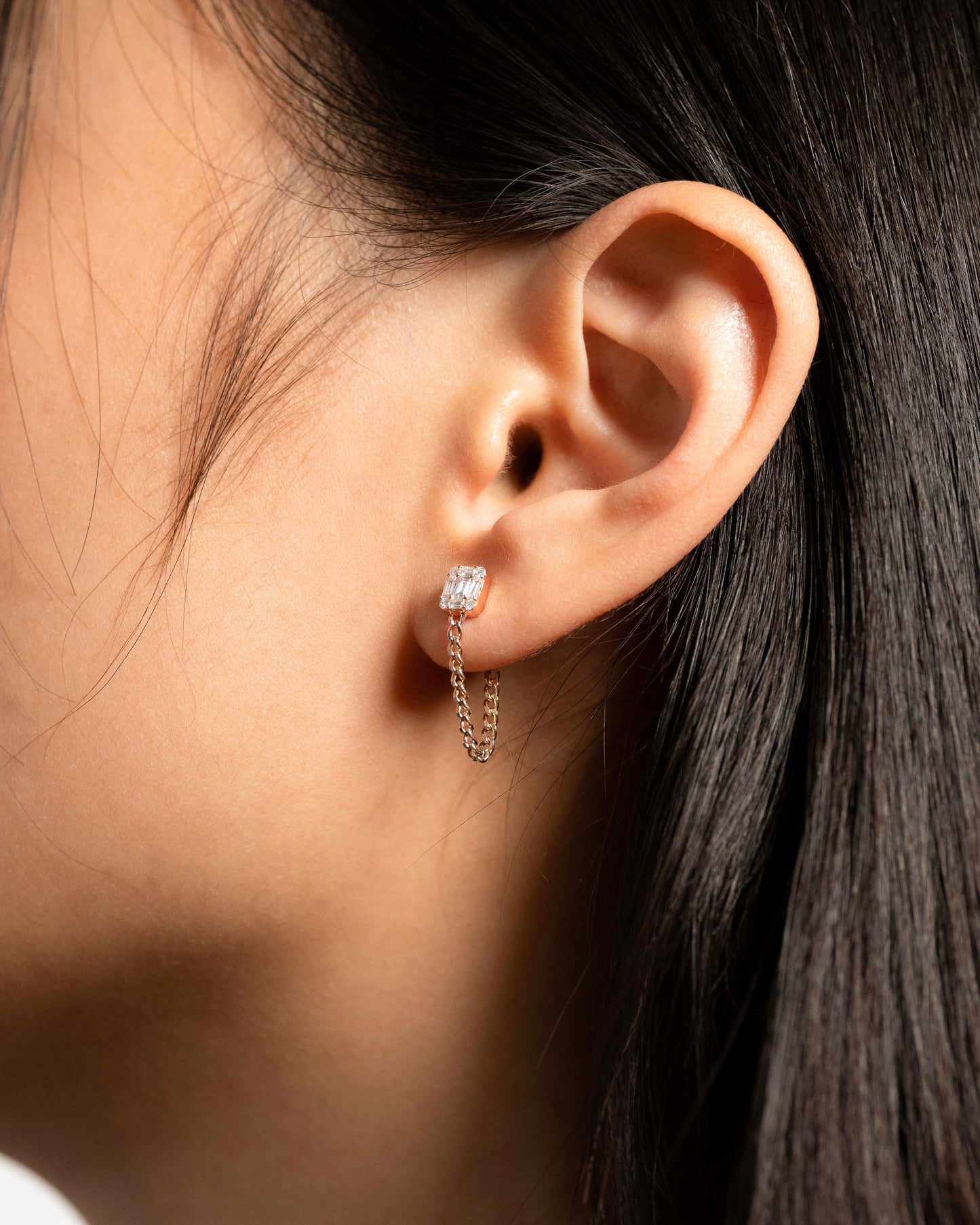 Ora Cuban Chain Diamond Earring