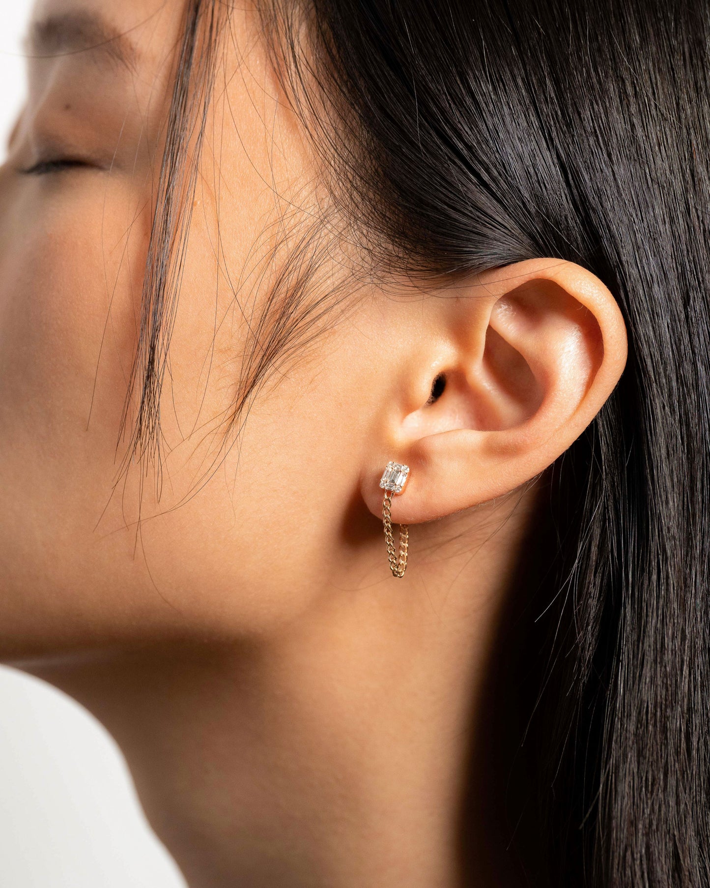 Ora Cuban Chain Diamond Earring