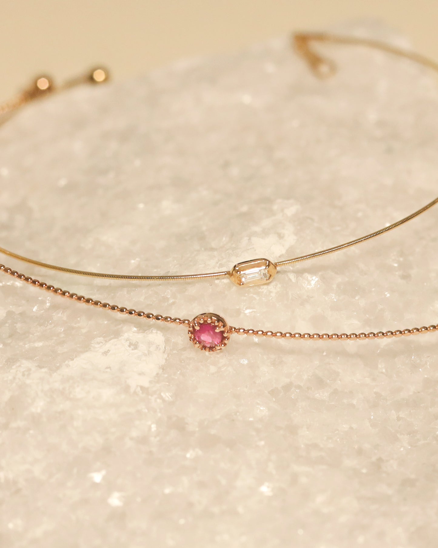 【Efforless Chic】Pink Sapphire Diamond Bracelet