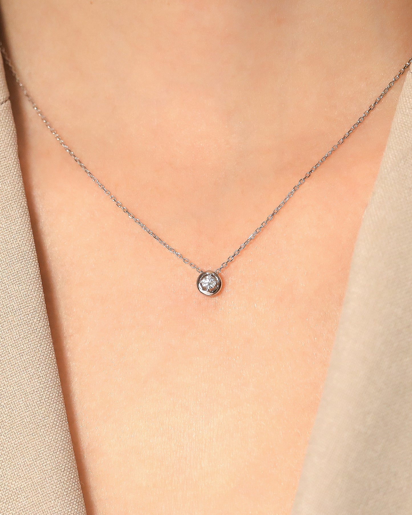 Ada Solitaire Diamond Necklace