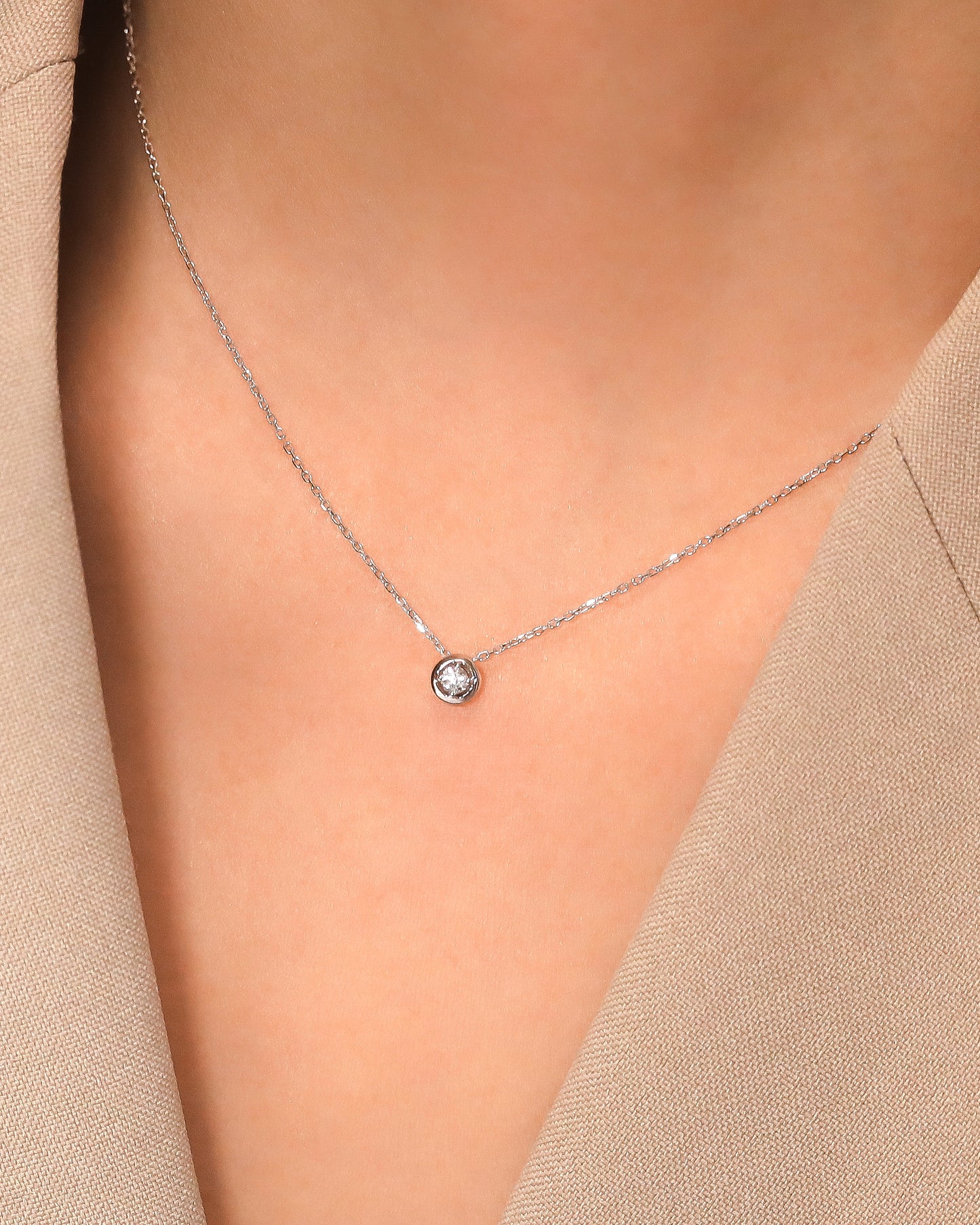 Ada Solitaire Diamond Necklace