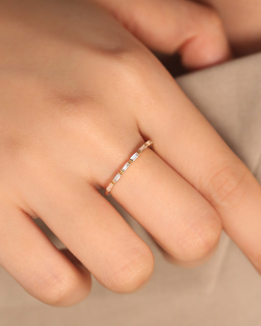 Dax Baguette Diamond Stacking Ring