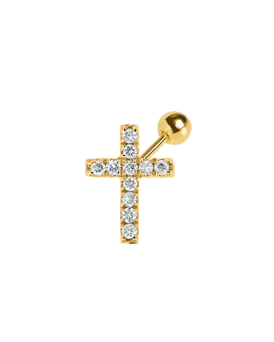 【Effortless Chic】Paris Cross Diamond Piercing