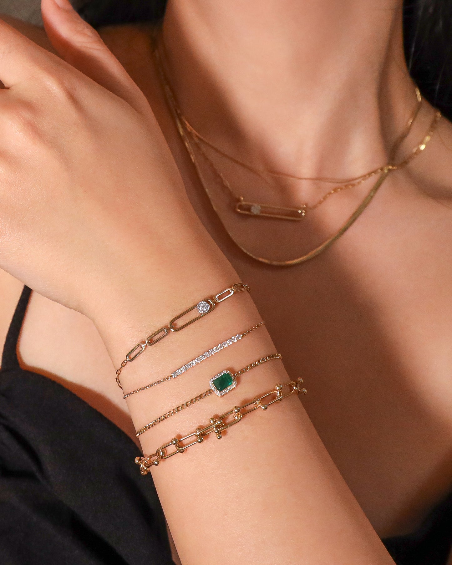 Xia Precious Gems Cuban Chain Bracelet