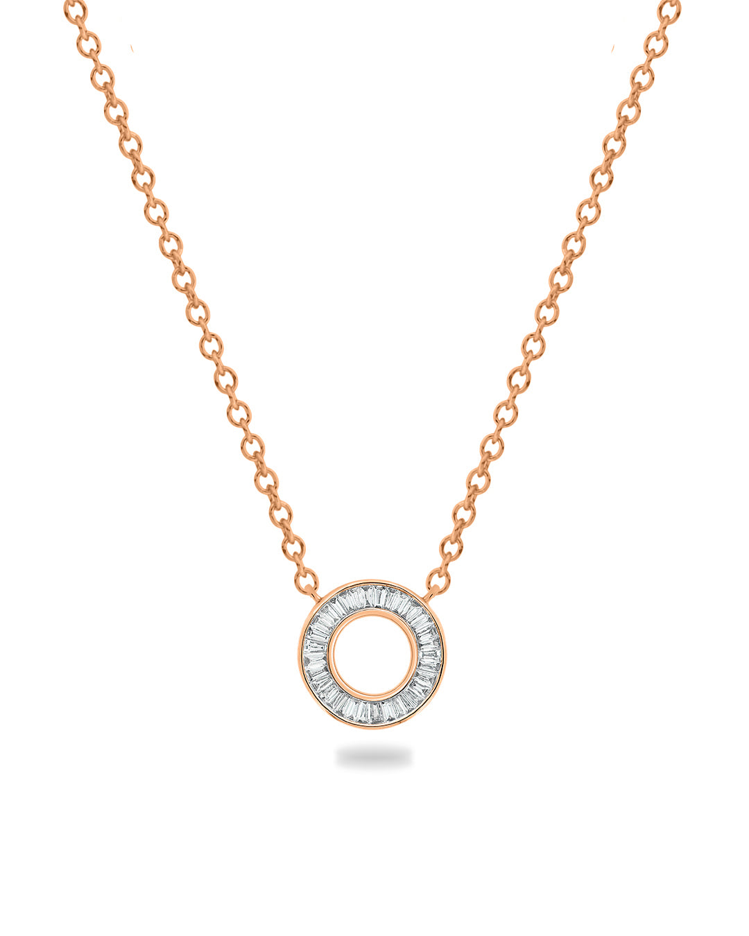 Ova Baguette Diamond Necklace