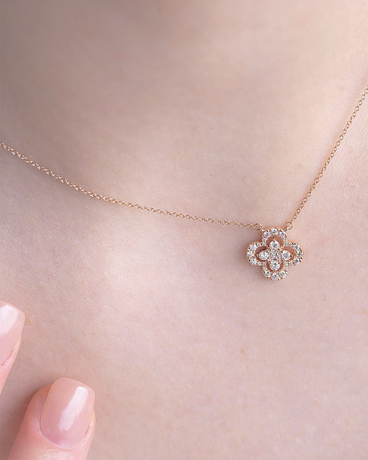 Ela Clover Diamond Necklace