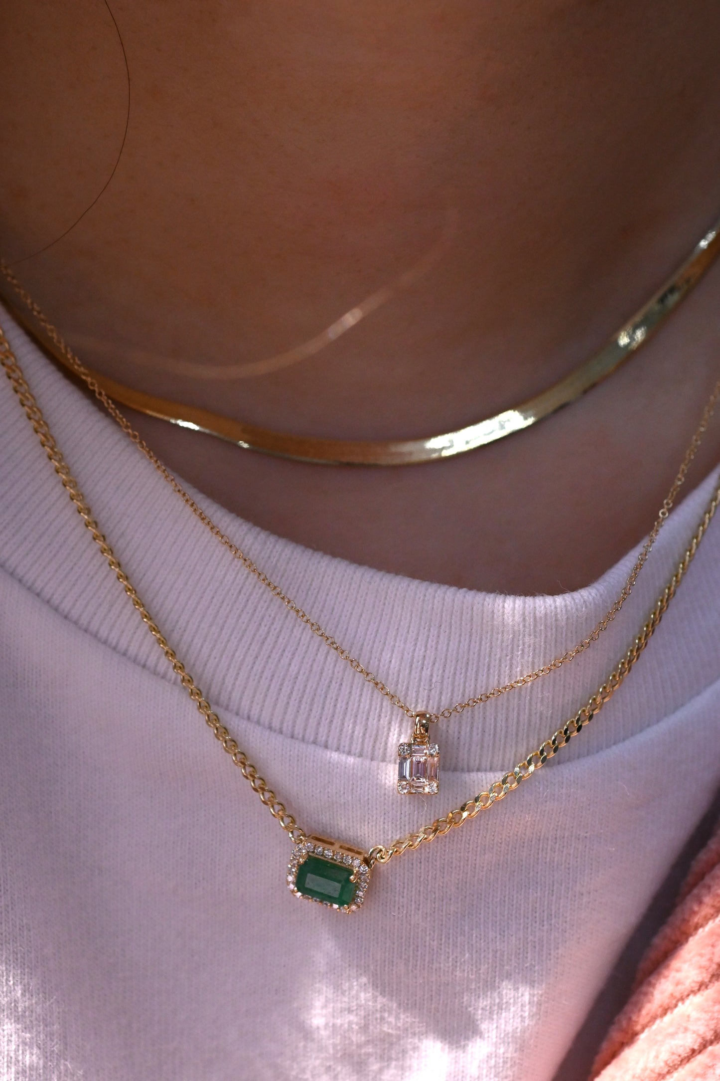 Xia Precious Gems Cuban Chain Necklace