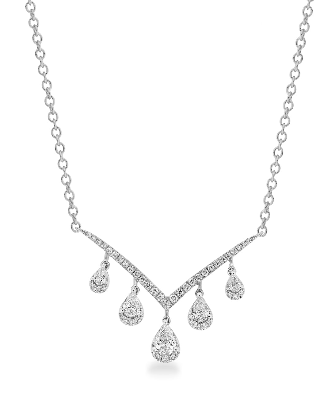 Wyn Pear Drop Diamond Necklace
