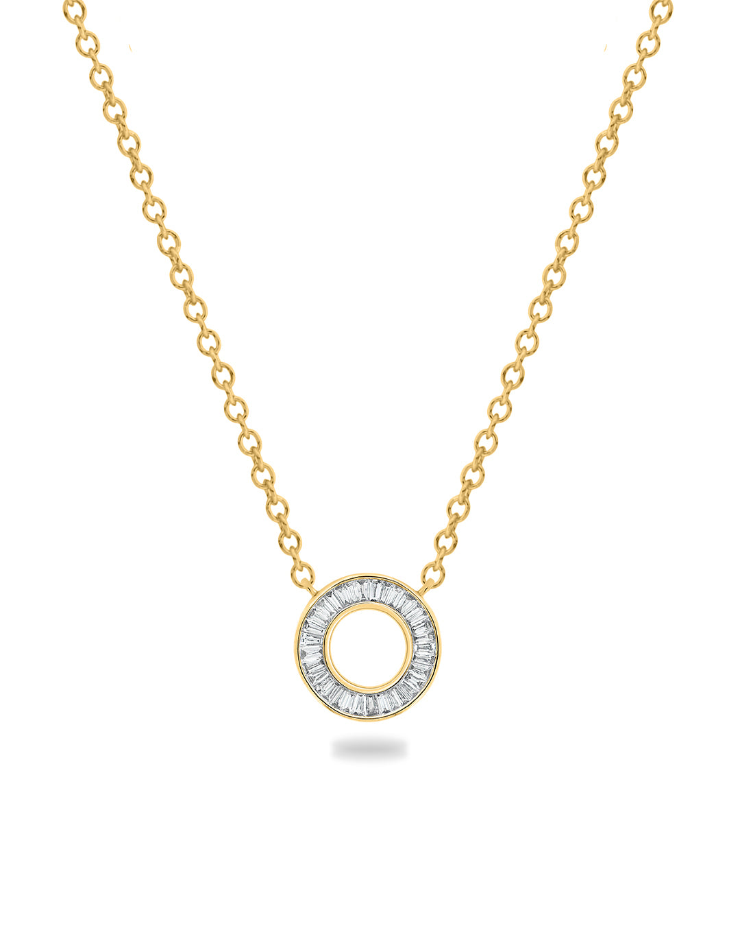 Ova Baguette Diamond Necklace