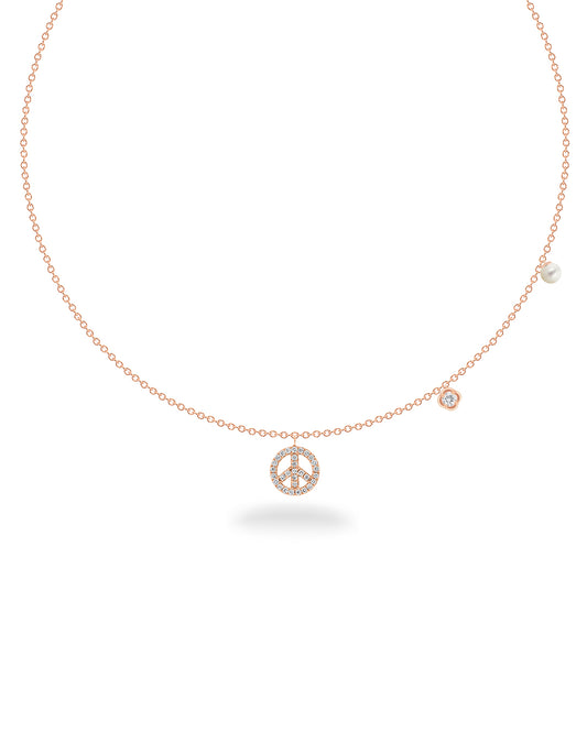 【Design Yours】Peace Symbol Charms Choker